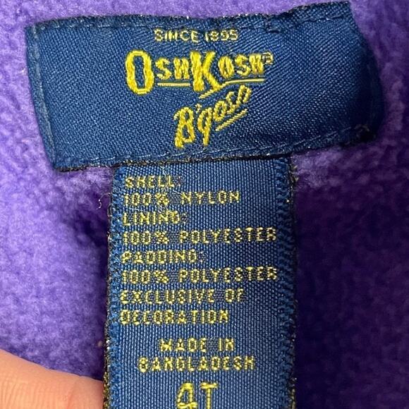 𝅺OSHKOSH B'Gosh Purple Toddler Winter Jacket 4T - Picture 5 of 6